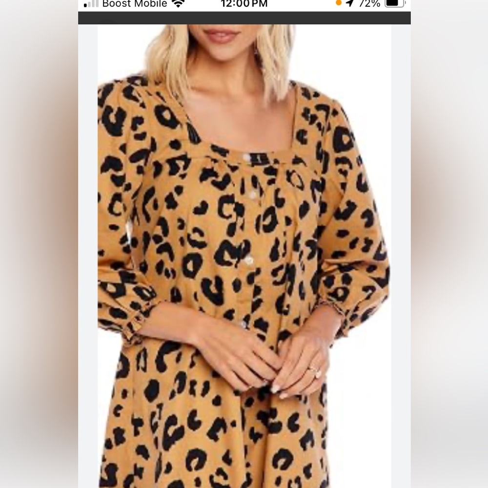 Mud pie cheetah print cotton swing dress - Picture 2 of 8